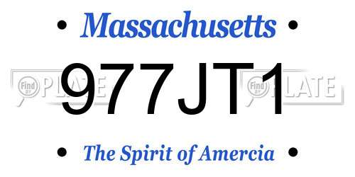 977JT1 Massachusetts License Plate