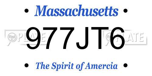 977JT6 Massachusetts License Plate