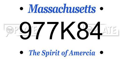 977K84 Massachusetts License Plate