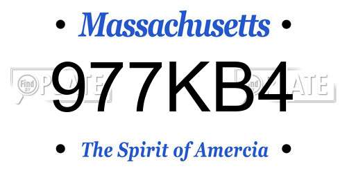 977KB4 Massachusetts License Plate
