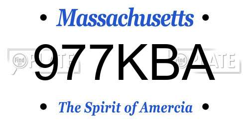 977KBA Massachusetts License Plate