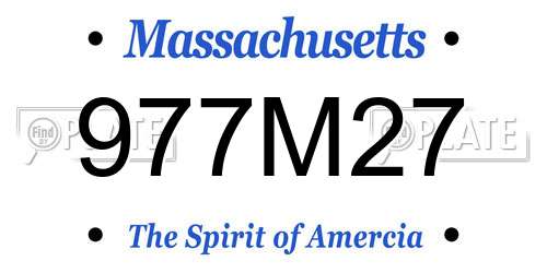 977M27 Massachusetts License Plate