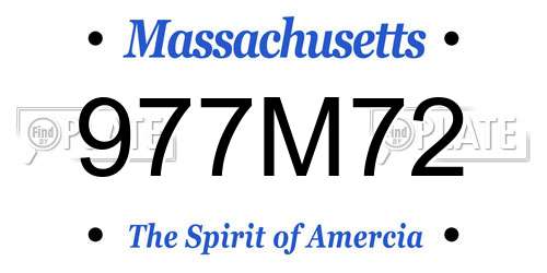 977M72 Massachusetts License Plate