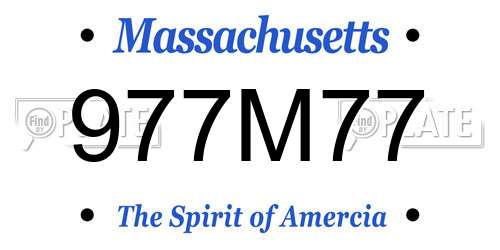 977M77 Massachusetts License Plate