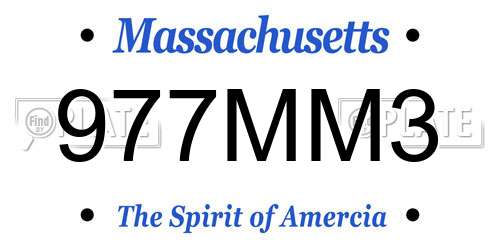 977MM3 Massachusetts License Plate