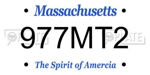 977MT2 Massachusetts License Plate