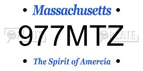 977MTZ Massachusetts License Plate
