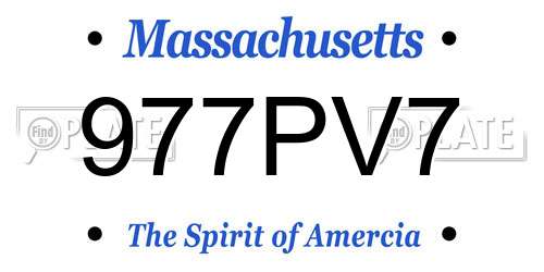 977PV7 Massachusetts License Plate