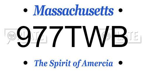 977TWB Massachusetts License Plate