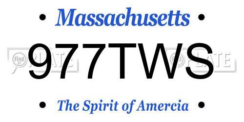 977TWS Massachusetts License Plate