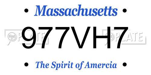 977VH7 Massachusetts License Plate