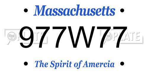 977W77 Massachusetts License Plate