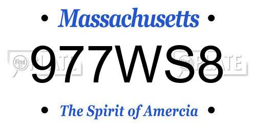 977WS8 Massachusetts License Plate