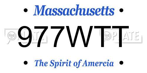977WTT Massachusetts License Plate