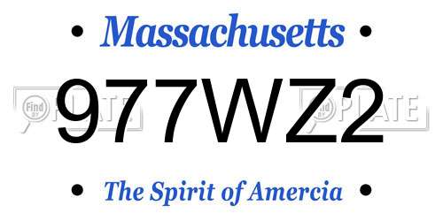 977WZ2 Massachusetts License Plate