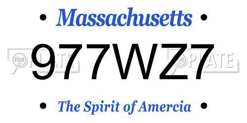 977WZ7 Massachusetts License Plate