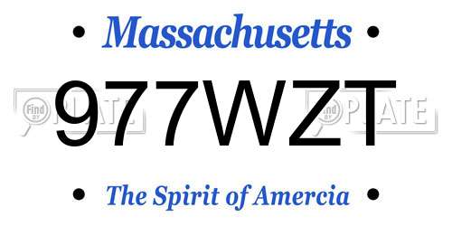 977WZT Massachusetts License Plate