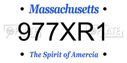 977XR1 Massachusetts License Plate