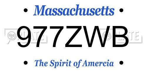 977ZWB Massachusetts License Plate