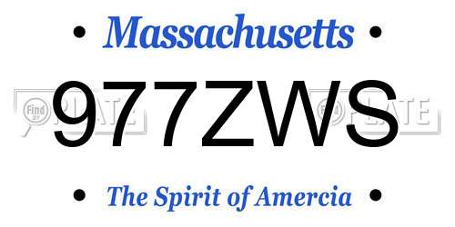 977ZWS Massachusetts License Plate