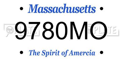 9780MO Massachusetts License Plate