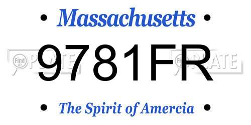 9781FR Massachusetts License Plate