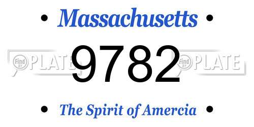 9782 Massachusetts License Plate