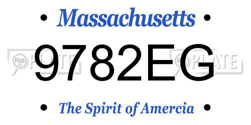 9782EG Massachusetts License Plate