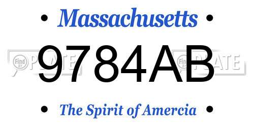 9784AB Massachusetts License Plate