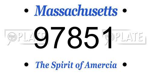 97851 Massachusetts License Plate