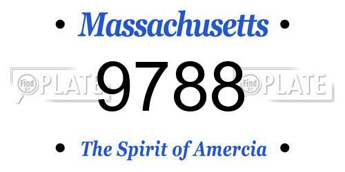 9788 Massachusetts License Plate