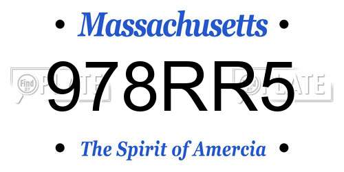 978RR5 Massachusetts License Plate