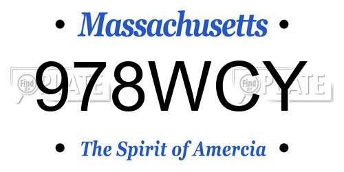 978WCY Massachusetts License Plate