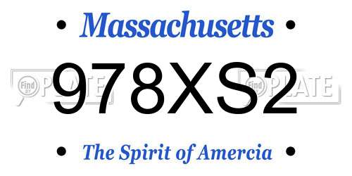 978XS2 Massachusetts License Plate