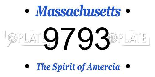 9793 Massachusetts License Plate
