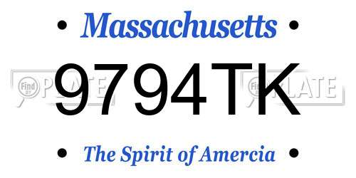 9794TK Massachusetts License Plate