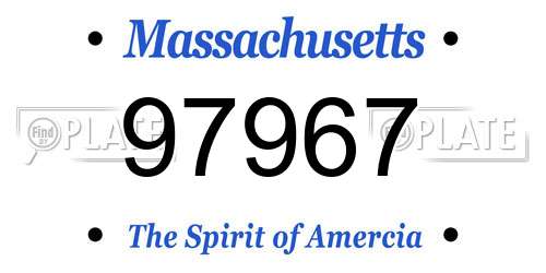 97967 Massachusetts License Plate