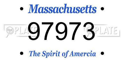 97973 Massachusetts License Plate