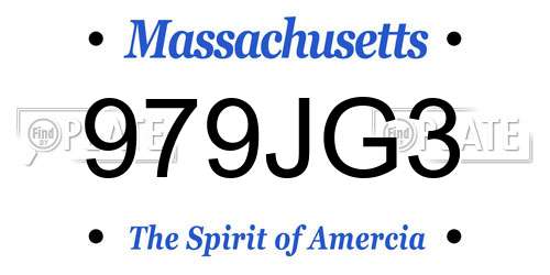 979JG3 Massachusetts License Plate