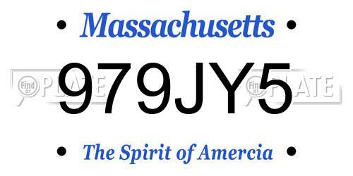 979JY5 Massachusetts License Plate