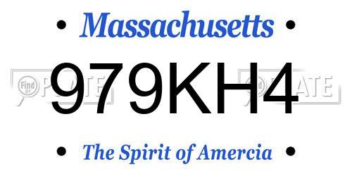 979KH4 Massachusetts License Plate