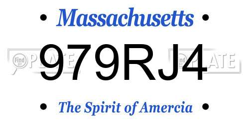 979RJ4 Massachusetts License Plate