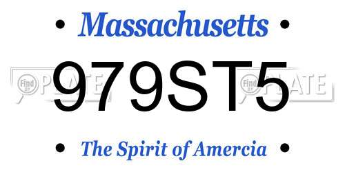 979ST5 Massachusetts License Plate