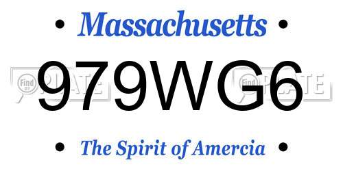 979WG6 Massachusetts License Plate