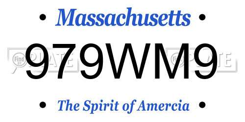 979WM9 Massachusetts License Plate
