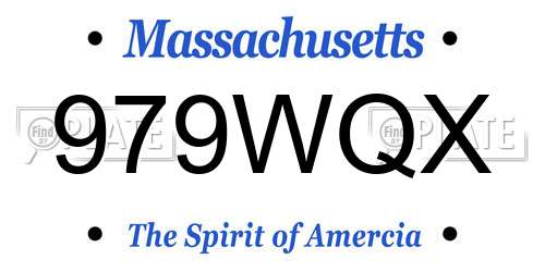 979WQX Massachusetts License Plate