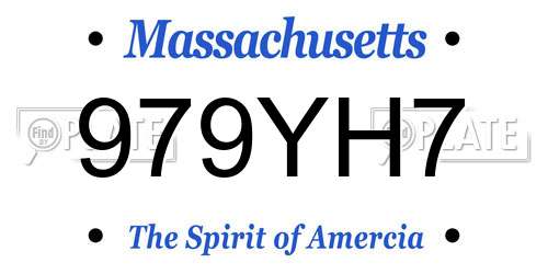 979YH7 Massachusetts License Plate