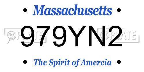 979YN2 Massachusetts License Plate
