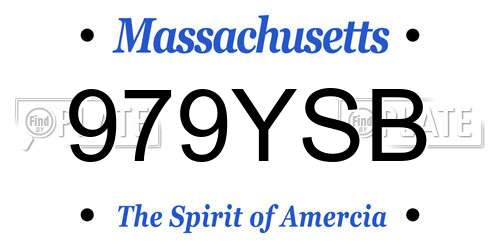 979YSB Massachusetts License Plate