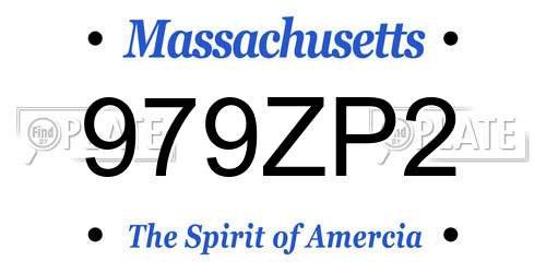 979ZP2 Massachusetts License Plate